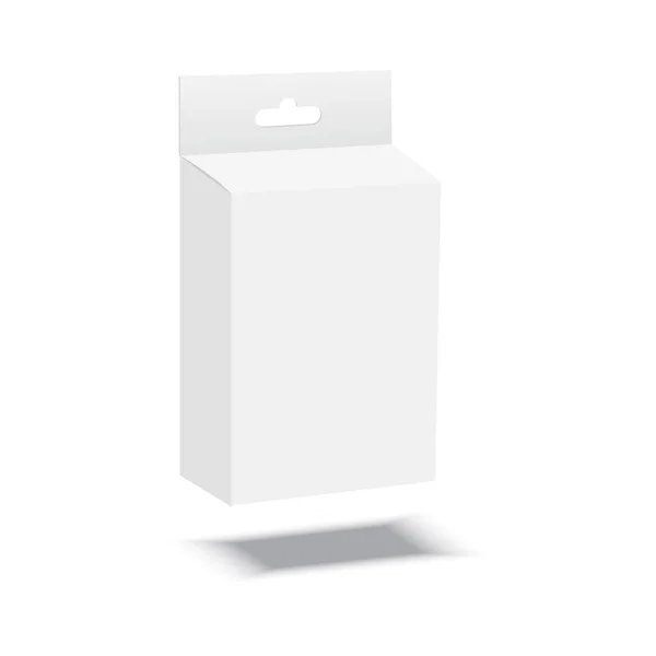Wit Product Package Box met Hang Slot. Wat een onzin. Vector. — Stockvector
