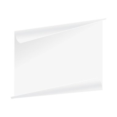 3D el ilanı köşe kağıt levha kavisli. Kadar alay et. Vektör çizim