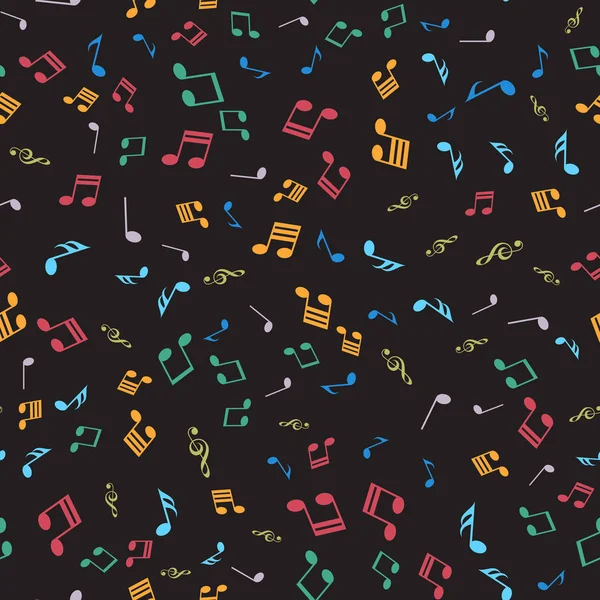 Patrón sin costuras con notas musicales que caen. Vector . — Vector de stock