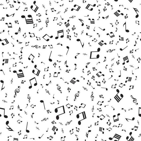 Patrón sin costuras con notas musicales que caen. Vector . — Vector de stock