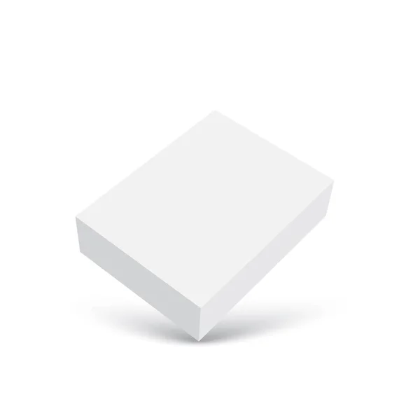 Caja de cartón en blanco aislada sobre fondo blanco. Vector — Vector de stock