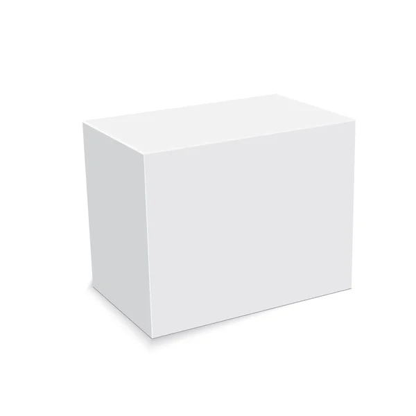 Branco de caixa de papelão isolado no fundo branco. Vetor — Vetor de Stock