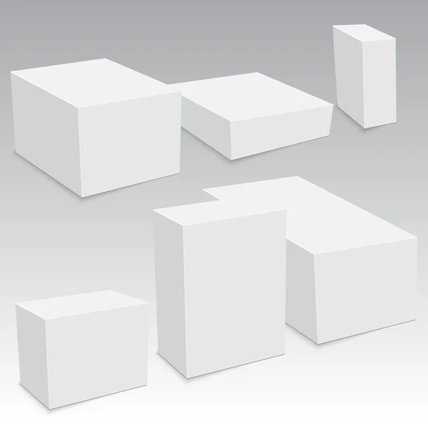 Conjunto de cajas de cartón para su diseño. Vector . — Vector de stock