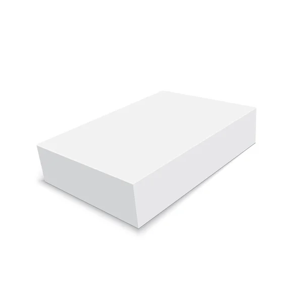 Caja de cartón en blanco aislada sobre fondo blanco. Vector — Archivo Imágenes Vectoriales