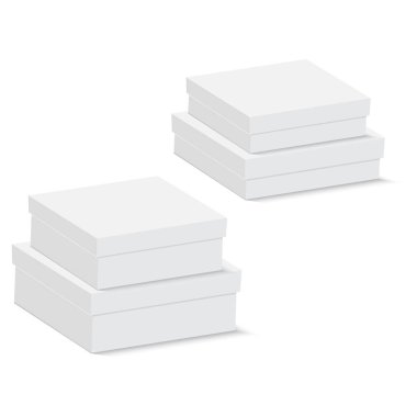 Boş kağıt ya da karton kutu şablonu. Vektör illüstrasyonu