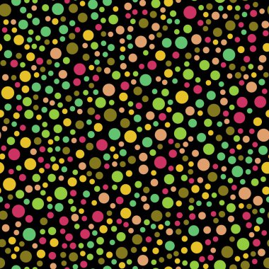 Renkli noktalı kusursuz bir desen. Vektör