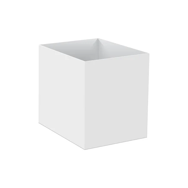 Leer geöffneter Kasten isoliert auf weiß. Vektor — Stockvektor