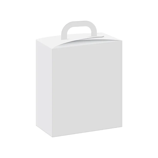 Blanc de boîte cadeau avec poignée. Vecteur — Image vectorielle