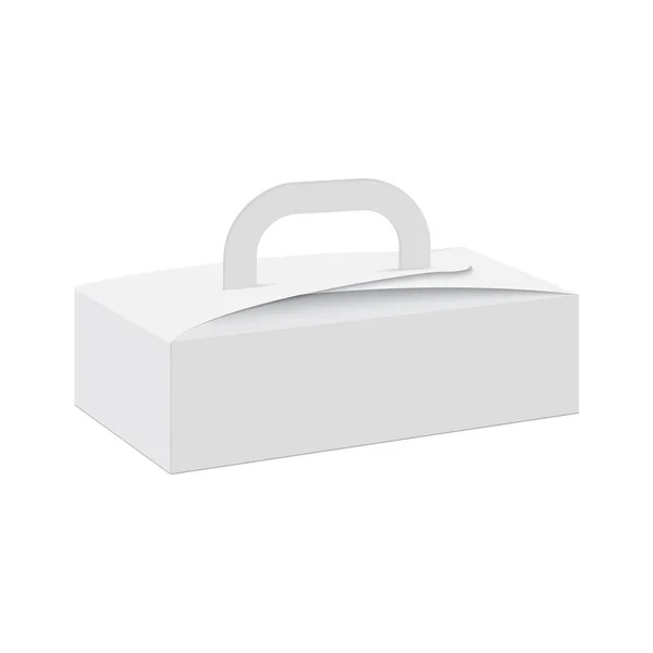 Branco de caixa de presente com alça. Vetor — Vetor de Stock