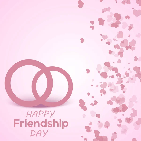 Happy Friendship day greeting card with hand written text and heart. Vector — Stock Vector