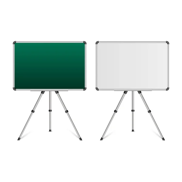 Grün-weiß leere Schultafel. Vektorillustration — Stockvektor