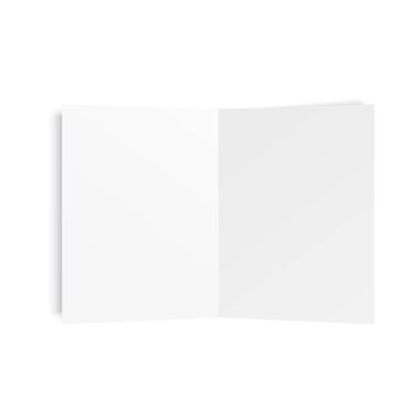 Mockup dergi, dergi, kitapçık, kartpostal, el ilanı, kartvizit veya broşür açıldı. Vektör