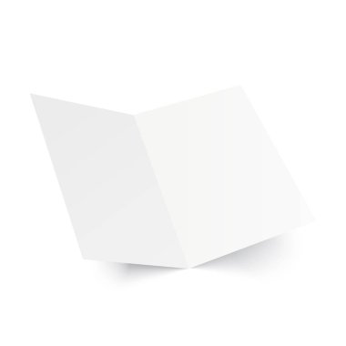 Açık dergi, günlük, kitapçık, kartpostal, el ilanı, kartvizit veya broşür kadar alay et. Vektör