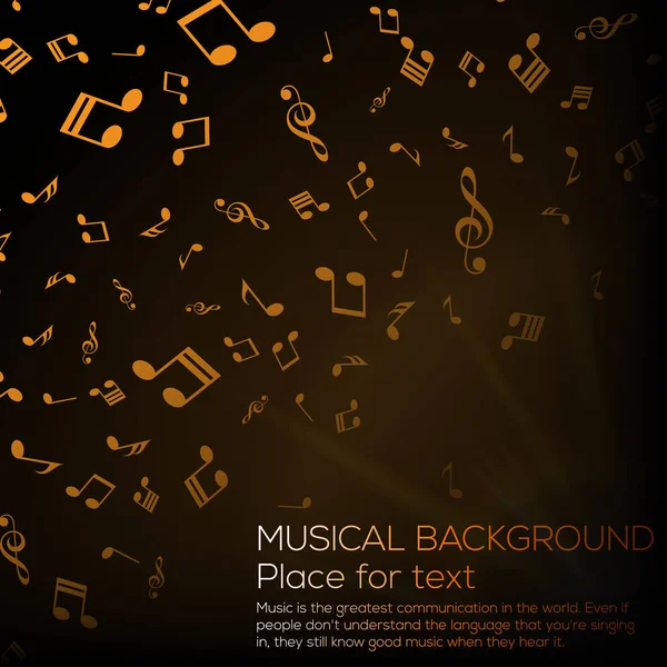 Fondo musical con notas musicales para su diseño. Vector . — Vector de stock