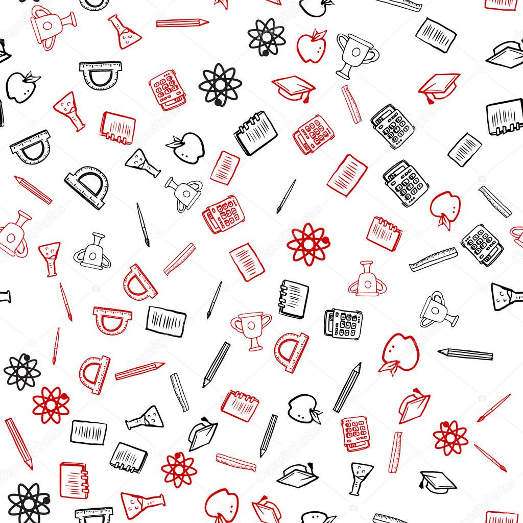 Seamless pattern for school things. Vector.