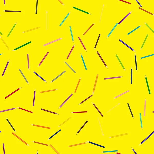 다채로운 연필 함께 완벽 한 패턴입니다. 벡터. — 스톡 벡터