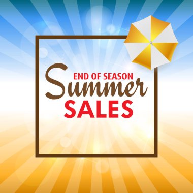 Palmiye ağacı ile yaz satış kartı bırakır. Vektör