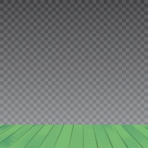 Πράσινο ξύλινο πάτωμα σε διαφανές φόντο. Διάνυσμα. — Διανυσματικό Αρχείο