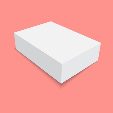 Boş kağıt ya da karton kutu şablonu. Vektör illüstrasyonu