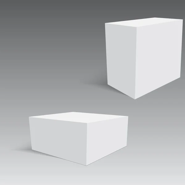 Λευκό Χαρτί Χαρτόνι Κουτί Συσκευασίας Διάνυσμα — Διανυσματικό Αρχείο