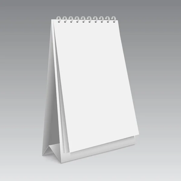 Mockup calendário em branco. 3d vetor ilustração no fundo branco . — Vetor de Stock