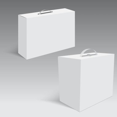 Boş kağıt veya karton kutu saplı. Vektör