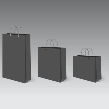 Gölge ile alışveriş için gerçekçi çanta boş. Vektör çizim.