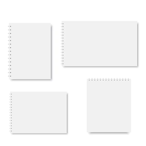 Conjunto de plantillas de cuaderno en espiral. Vector . — Vector de stock