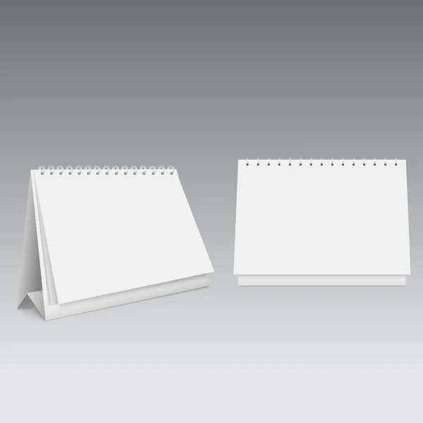 Calendario en blanco maqueta diferentes puntos de vista. Vector . — Vector de stock