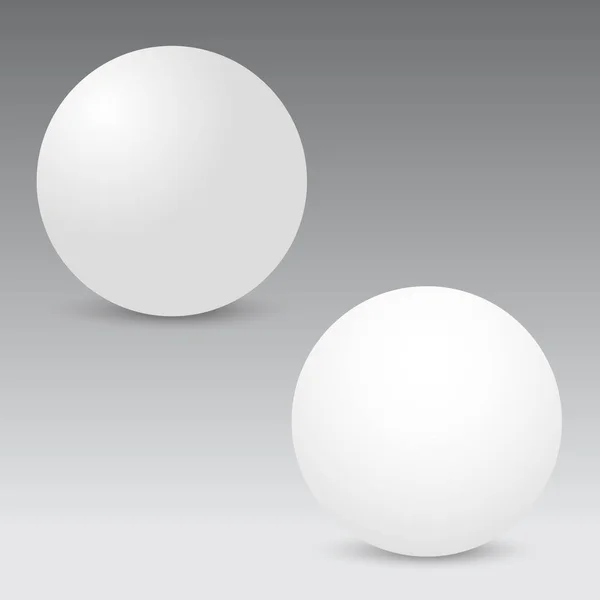 Esfera blanca realista. Pelota. 3D. Vector — Vector de stock