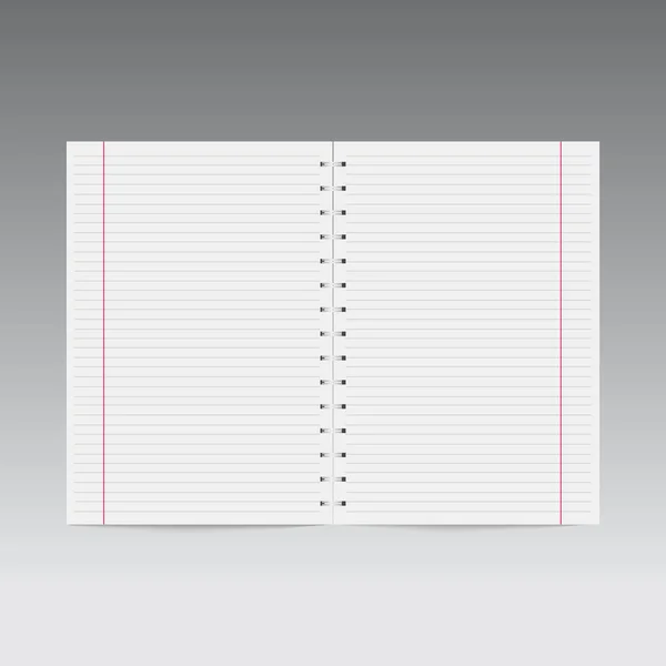 Ρεαλιστική ΣΠΙΡΑΛ σημειωματάριο πρότυπο. Διάνυσμα — Διανυσματικό Αρχείο