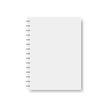 Gerçekçi spiral defter şablonu. Vektör