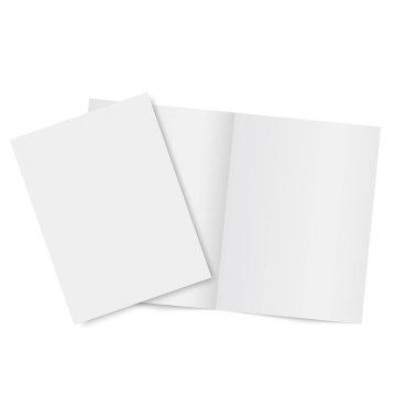 Mockup dergi ve broşür açıldı. Vektör