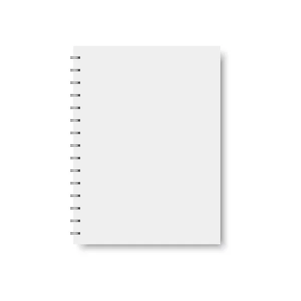 Realistische spiraal notebook sjabloon. Vector — Stockvector