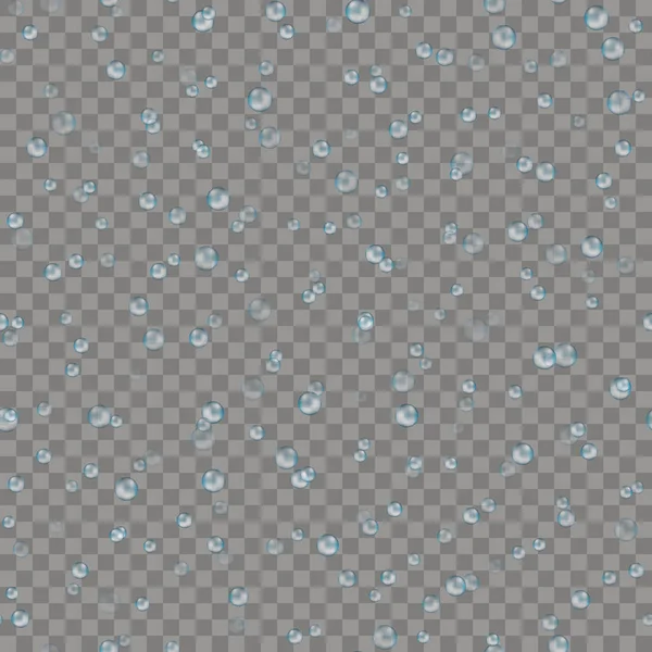 Seamless mönster med blå regndroppar. Vektor. — Stock vektor