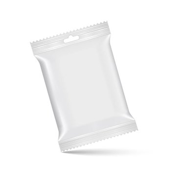 Gerçekçi ıslak mendil akış ambalaj. Vektör.