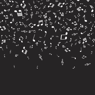 Müzik arka plan tasarımınız için müzik notaları ile. Vektör