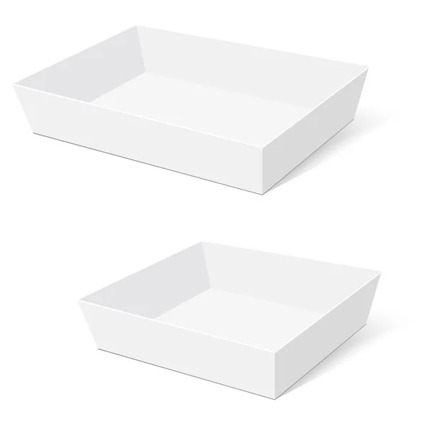 Branco de caixa aberta para presente, comida ou presente. Vetor . —  Vetores de Stock
