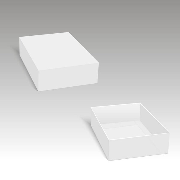 Пустая упаковка открытого картонного ящика в подарок. Вектор
.