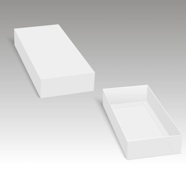 Hediye paketleme açılan karton kutunun boş. Vektör