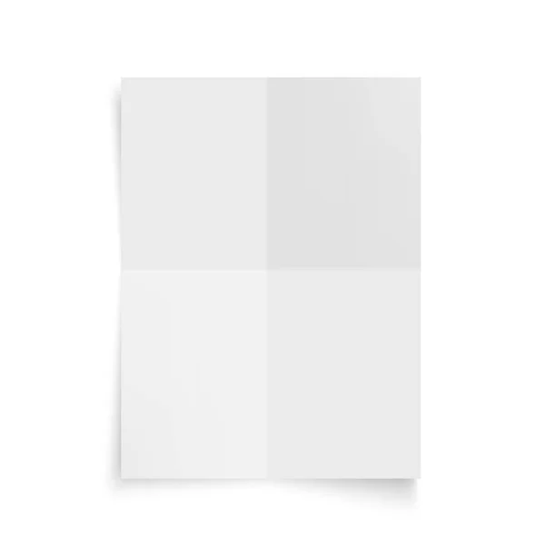 Blank de doblado en un cuarto de papel para su diseño. Vector — Vector de stock