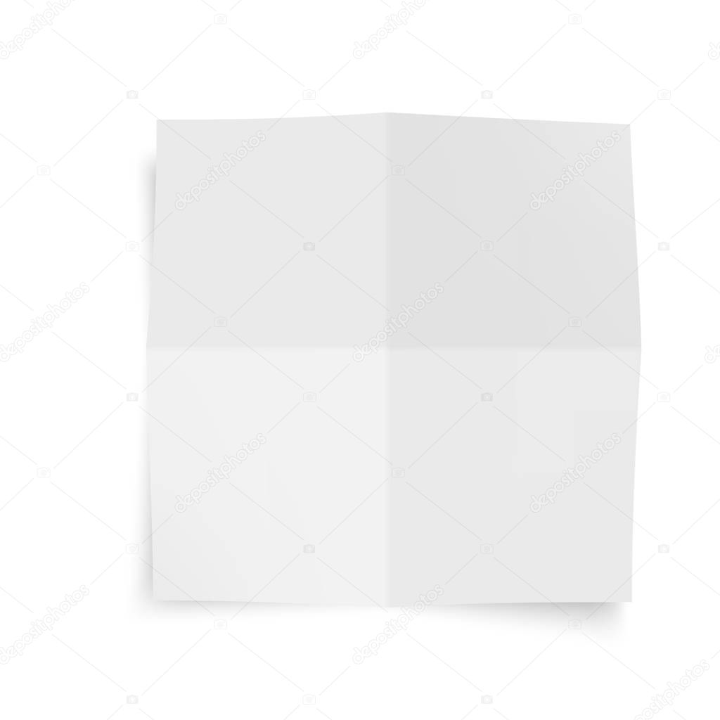 Blank of folded in a quarter paper for your design. Vector