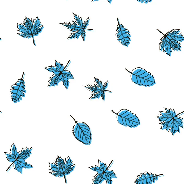 Modèle sans couture avec des feuilles d'automne. Le jour de Thanksgiving. Vecteur . — Image vectorielle