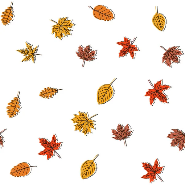 Naadloze patroon met herfstbladeren. Thanksgiving day. Vector. — Stockvector