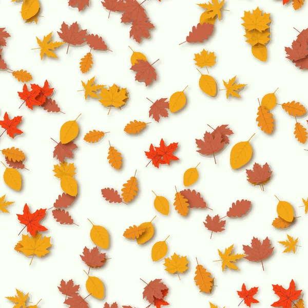 Απρόσκοπτη μοτίβο με φθινοπωρινά φύλλα. Ημέρα των ευχαριστιών. Διάνυσμα. — Διανυσματικό Αρχείο