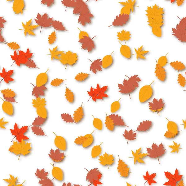 Modèle sans couture avec des feuilles d'automne. Le jour de Thanksgiving. Vecteur . — Image vectorielle