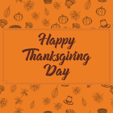 Şükran günü tebrik kartı. Vektör çizim