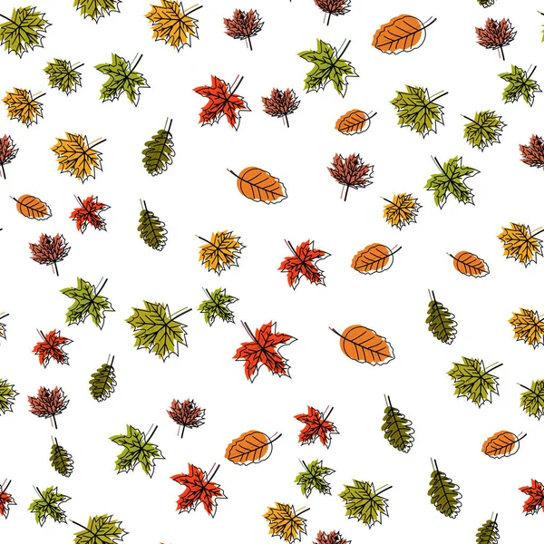 Modèle sans couture avec des feuilles d'automne. Le jour de Thanksgiving. Vecteur — Image vectorielle