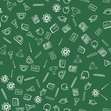 Okul işleri ile Seamless modeli. Vektör