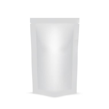 Yiyecek ya da içecek için doy paketinin boş. kadar alay et. Vektör